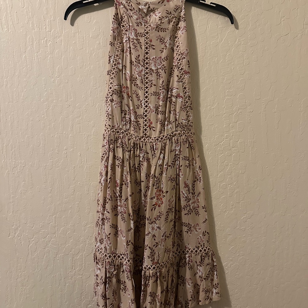 Cream Tiered Ruffled Midi Sundress